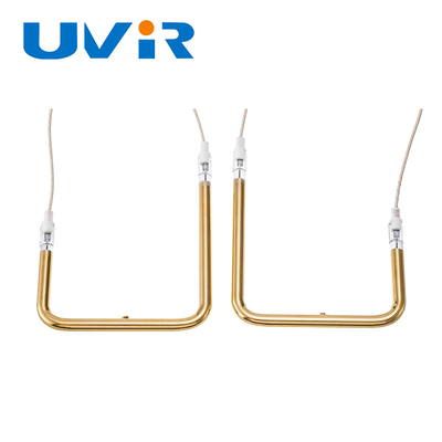 230V 910W U ประเภทองค์ประกอบความร้อน Tube Gold Reflector Quartz Parts