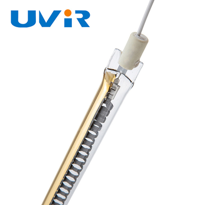 หลอดเดียวคาร์บอนไฟเบอร์ IR ควอตซ์ฮีตเตอร์โคมไฟฐาน R7S พร้อมเคลือบทอง