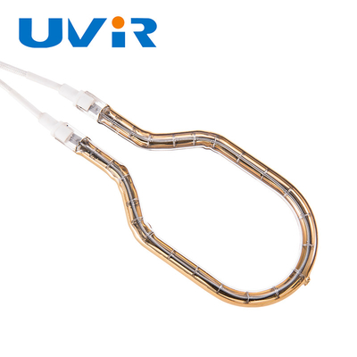 55-575V ความดันการเข้า ท่อควอตซ์ใส หลอดคลื่นสั้นไฟอินฟราเรดที่มีแสงสะท้อนทอง