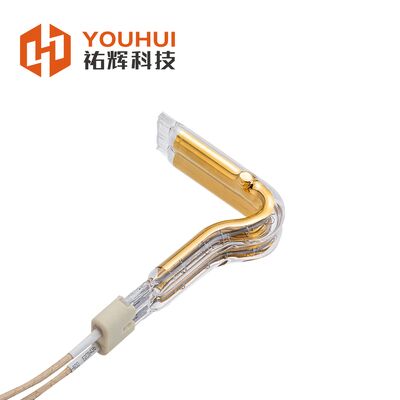 ราคาดี L Shape Gold Coated Infrared Heating Element Tube ขนาด 11x23 มิลลิเมตร 150-6000W พลังงานและอุณหภูมิการทํางาน 1250 °C ออนไลน์