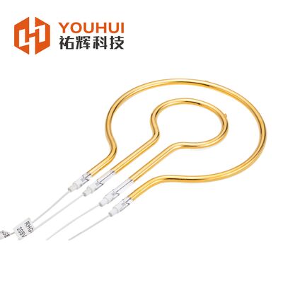 คุณภาพ หลอดอินฟราเรดวงกลมคลื่นยาว 240 วอลต์ มีแสงสะท้อนทองสําหรับอุปกรณ์รถยนต์ โรงงาน