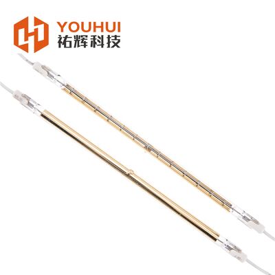 คุณภาพ หลอดอินฟราเรดควอตซ์ R7S เคลือบทอง 600W สำหรับให้ความร้อนในอุตสาหกรรมและการอบสี โรงงาน