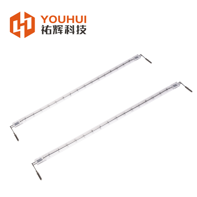 โคมไฟทําความร้อนอินฟราเรดแบบไฮโลเจนแบบสตาร์จกล๊าสพินใสที่มีเวลาตอบสนอง 1-3 วินาทีสําหรับการทําความร้อนอุตสาหกรรม