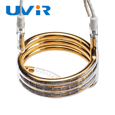 หลอดความร้อนอินฟราเรดแบบวงกลม 380V 2700W เคลือบทองควอตซ์ tube